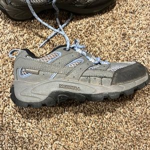 Merrell kids gray blue black Moab 2 low lace up hiking shoes sneakers